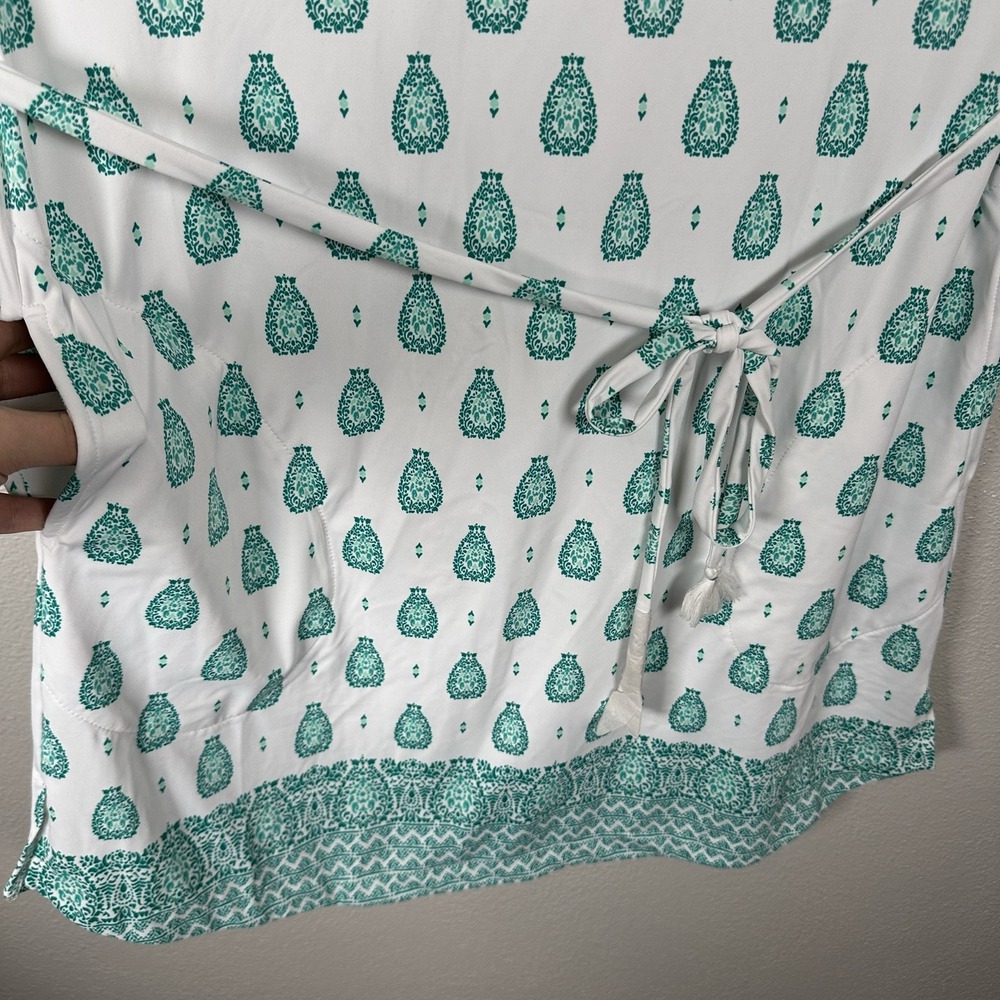 Cabana Life X Talbots Kamari Tie‎ Waist Tunic Cover-Up Dress UPF 50 Green Medium - Picture 3 of 7